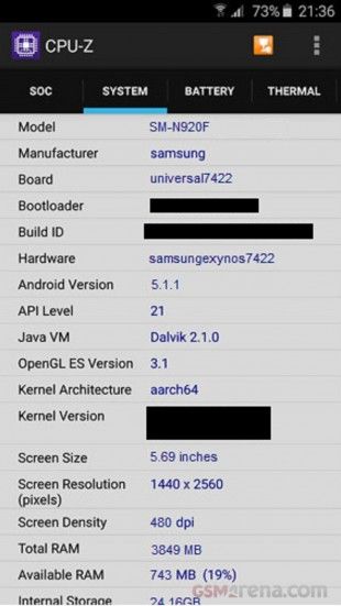 Exynos 7422 внутри протипа Samsung Galaxy Note 5