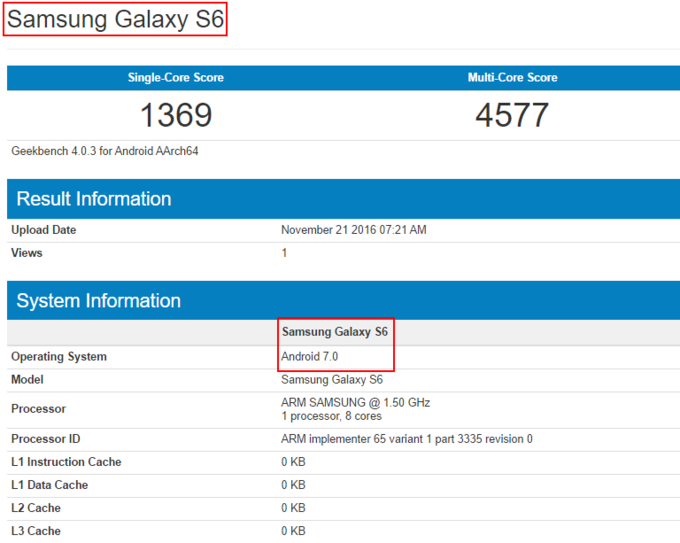 Замечено обновление прошивки Samsung Galaxy S6 до Android 7.0 Nougat